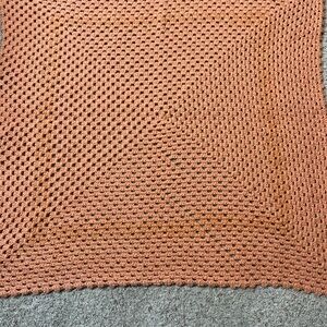 Homemade Crochet Coral Lap Blanket Baby Crib Blankie, 38” X 38”